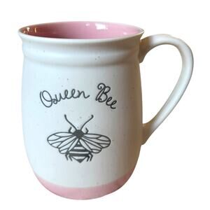 QUEEN BEE Mug Large Coffee Tea Cup Pink & Cream 18 oz New